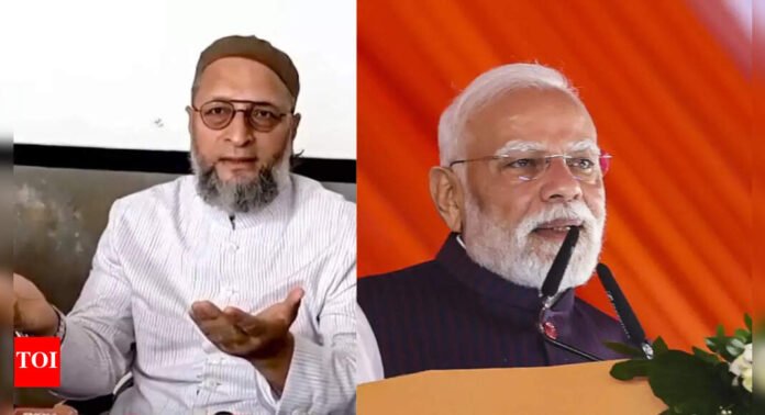 'Aap ungli kaat ke…': Asaduddin Owaisi questions PM Modi on RSS role in Independence; calls claim misleading | India News - The Times of India