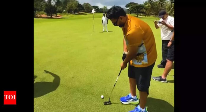 'Ball went everywhere …': Rishabh Pant's hilarious golf fail goes viral – Watch | Off the field News - The Times of India