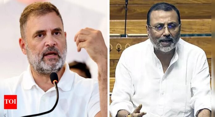 'Confiscate diplomatic passport': Nishikant Dubey hits out at Rahul Gandhi over Colombia speech; calls remarks 'baseless' | India News - The Times of India